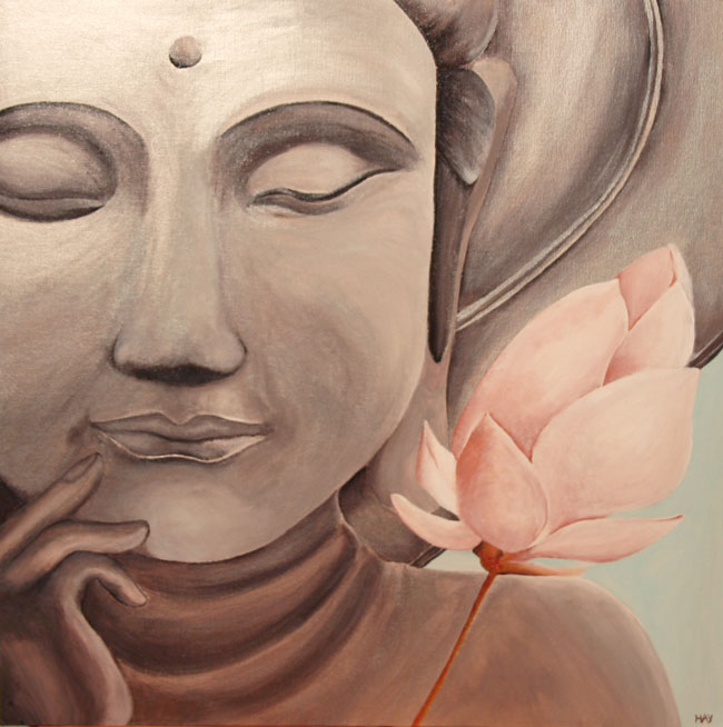 tableau bouddha acrylique